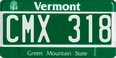 VT license plate CMX318