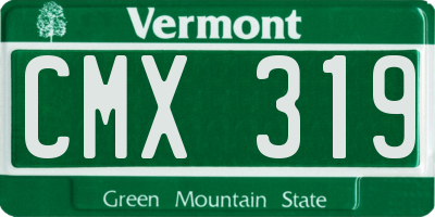 VT license plate CMX319