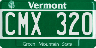 VT license plate CMX320