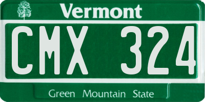 VT license plate CMX324