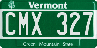 VT license plate CMX327