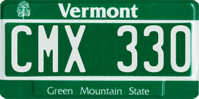 VT license plate CMX330