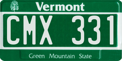 VT license plate CMX331