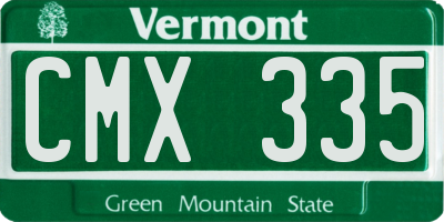VT license plate CMX335