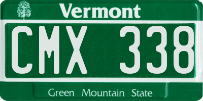VT license plate CMX338