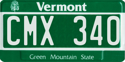 VT license plate CMX340