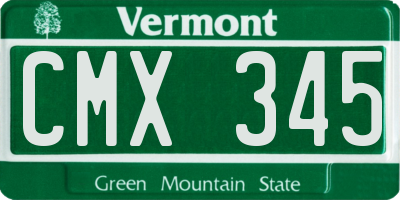 VT license plate CMX345