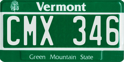 VT license plate CMX346