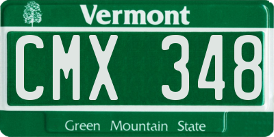 VT license plate CMX348