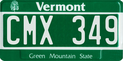 VT license plate CMX349