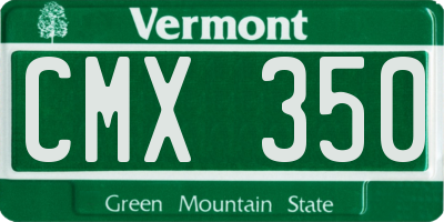 VT license plate CMX350