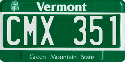 VT license plate CMX351