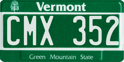 VT license plate CMX352