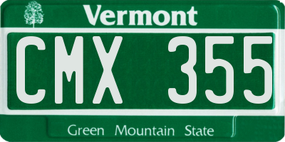 VT license plate CMX355