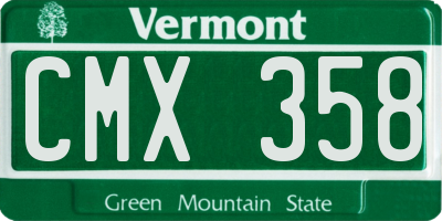 VT license plate CMX358