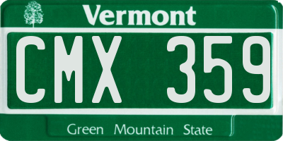 VT license plate CMX359