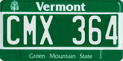 VT license plate CMX364