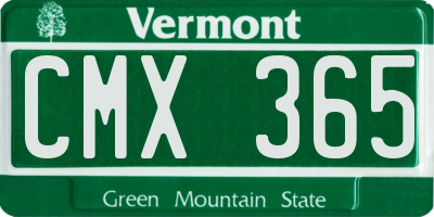 VT license plate CMX365