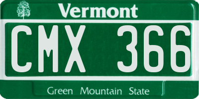 VT license plate CMX366