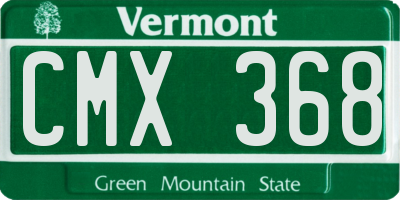 VT license plate CMX368