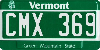 VT license plate CMX369