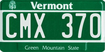 VT license plate CMX370