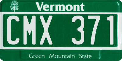 VT license plate CMX371