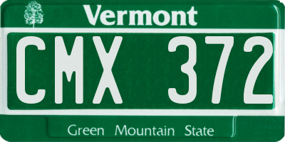 VT license plate CMX372
