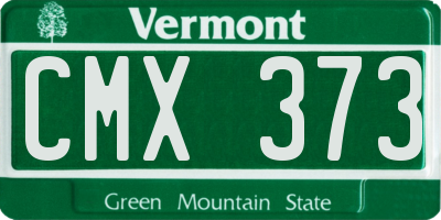 VT license plate CMX373
