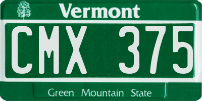 VT license plate CMX375