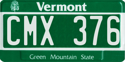 VT license plate CMX376