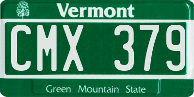 VT license plate CMX379
