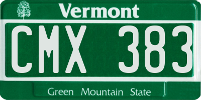 VT license plate CMX383