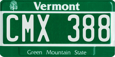 VT license plate CMX388