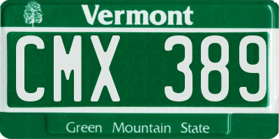 VT license plate CMX389