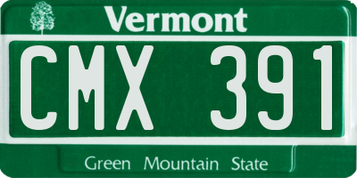 VT license plate CMX391