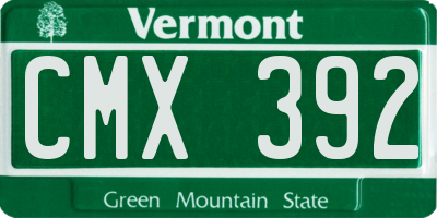 VT license plate CMX392