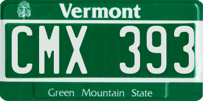 VT license plate CMX393