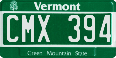 VT license plate CMX394