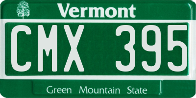 VT license plate CMX395