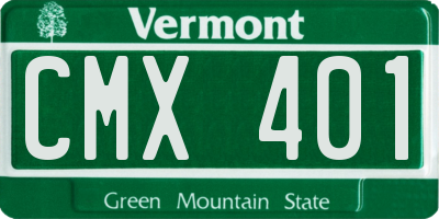 VT license plate CMX401