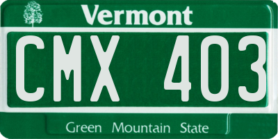 VT license plate CMX403