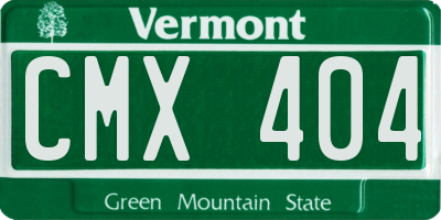 VT license plate CMX404