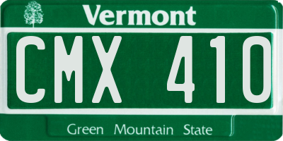VT license plate CMX410