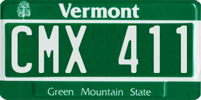 VT license plate CMX411