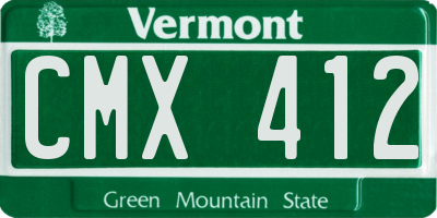 VT license plate CMX412