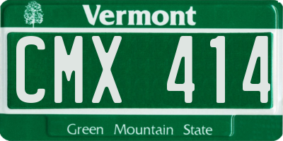VT license plate CMX414