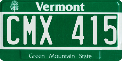 VT license plate CMX415