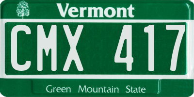 VT license plate CMX417