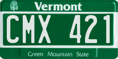 VT license plate CMX421